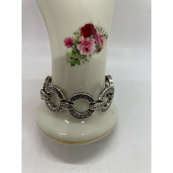 Brighton Central Park Textured Oxidized Large Circle Link Bracelet - Picture 3 of 8